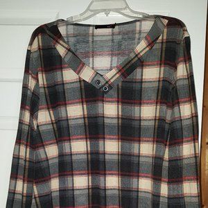 Plaid Long Sleeve Top